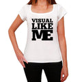VISUAL, Like Me, White, Women's Short Sleeve Round Neck T-shirt