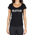 vlotho, German Cities Schwarz, Damen Kurzarm-Rundhals-T-Shirt 00002