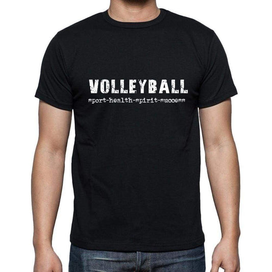 Volleyball Sport-Health-Spirit-Success Mens Short Sleeve Round Neck T-Shirt 00079 - Casual