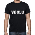 voulu Men's Short Sleeve Round Neck T-shirt , 5 letters Black , word 00006