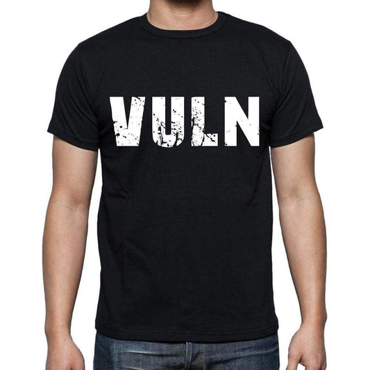 Vuln Mens Short Sleeve Round Neck T-Shirt 4 Letters Black - Casual