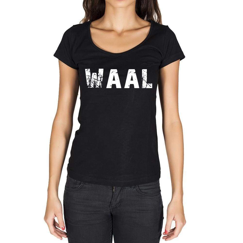 Waal German Cities Black Womens Short Sleeve Round Neck T-Shirt 00002 - Casual
