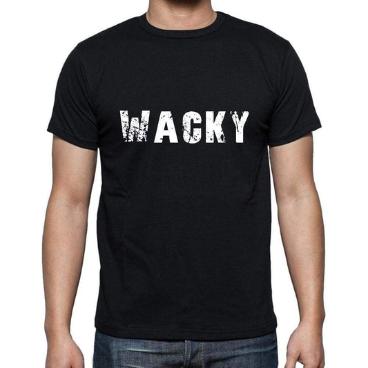 Wacky Mens Short Sleeve Round Neck T-Shirt 5 Letters Black Word 00006 - Casual