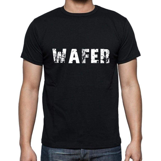 wafer Men's Short Sleeve Round Neck T-shirt , 5 letters Black , word 00006 - Ultrabasic