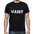 wager Men's Short Sleeve Round Neck T-shirt , 5 letters Black , word 00006