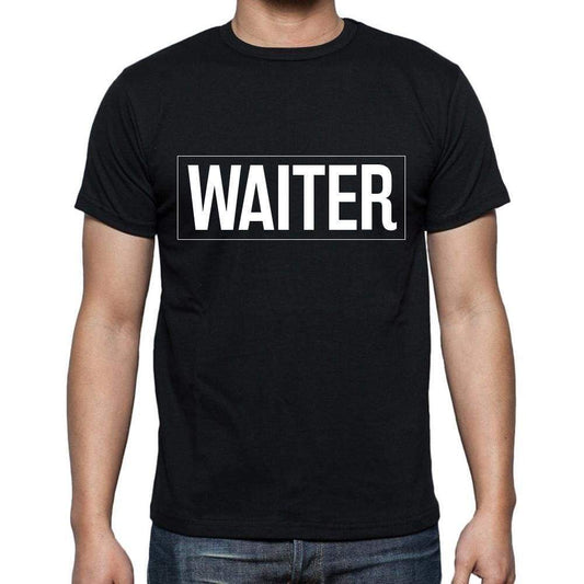 Waiter T Shirt Mens T-Shirt Occupation S Size Black Cotton - T-Shirt