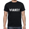 wakey Men's Short Sleeve Round Neck T-shirt , 5 letters Black , word 00006