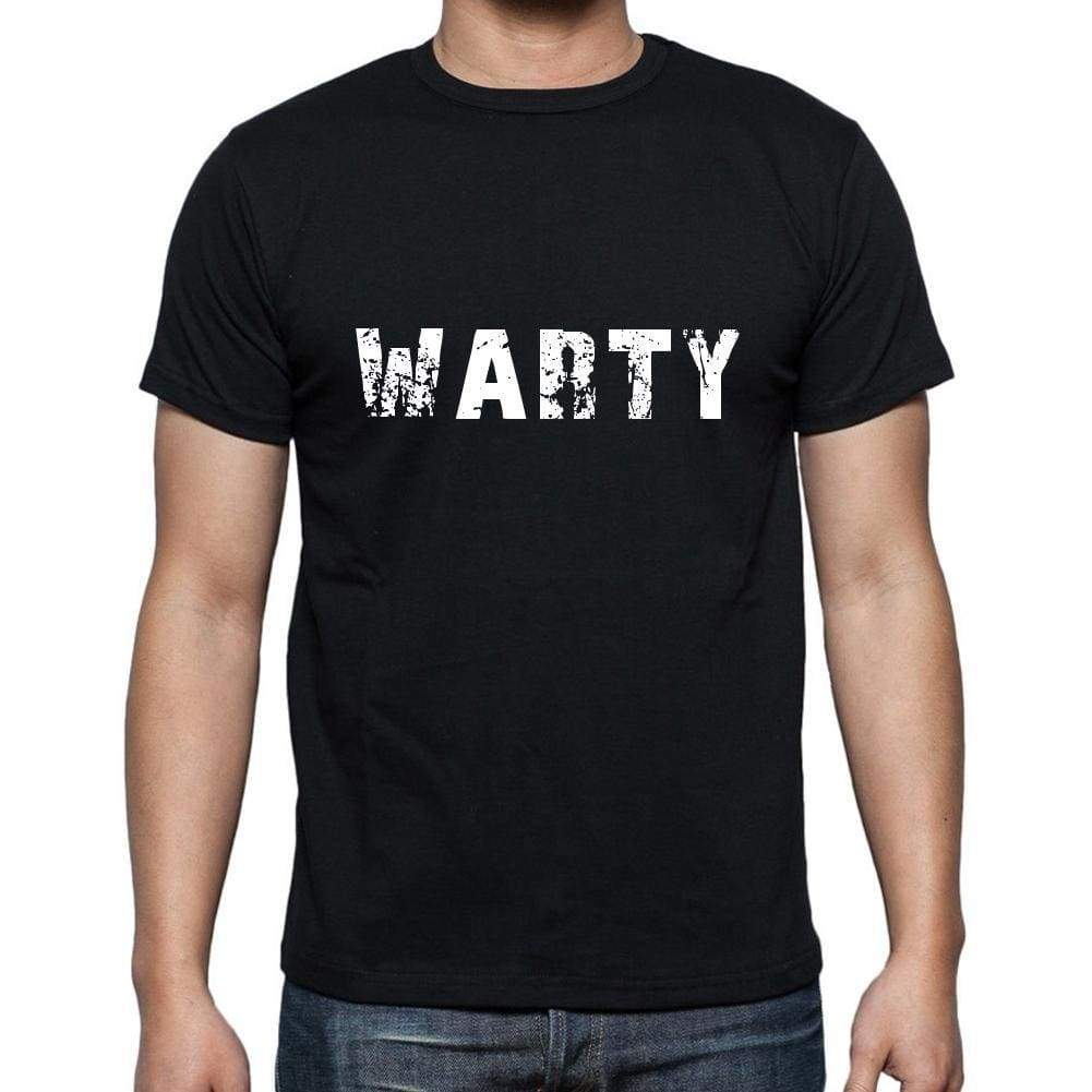 Warty Mens Short Sleeve Round Neck T-Shirt 5 Letters Black Word 00006 - Casual