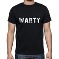 warty Men's Short Sleeve Round Neck T-shirt , 5 letters Black , word 00006