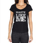 Waste Like Me Black Womens Short Sleeve Round Neck T-Shirt - Black / Xs - Casual
