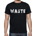 waste , white letters, Men's Short Sleeve Round Neck T-shirt 00007