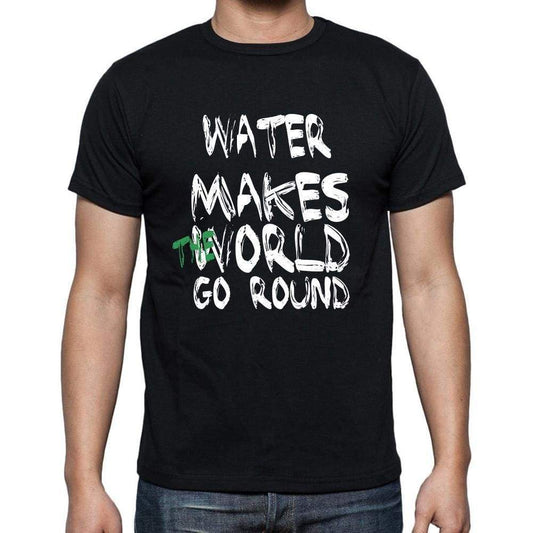 Water World Goes Arround Mens Short Sleeve Round Neck T-Shirt 00082 - Black / S - Casual