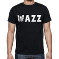 wazz T-shirt <span>à manches courtes et</span> <span>col rond</span> <span>pour hommes</span> , 4 lettres <span>noir</span>