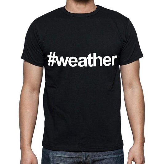 Weather White Letters Mens Short Sleeve Round Neck T-Shirt 00007