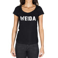 weida, German Cities Black, Women's Short Sleeve Round Neck T-shirt 00002