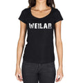 weilar, German Cities Black, Women's Short Sleeve Round Neck T-shirt 00002