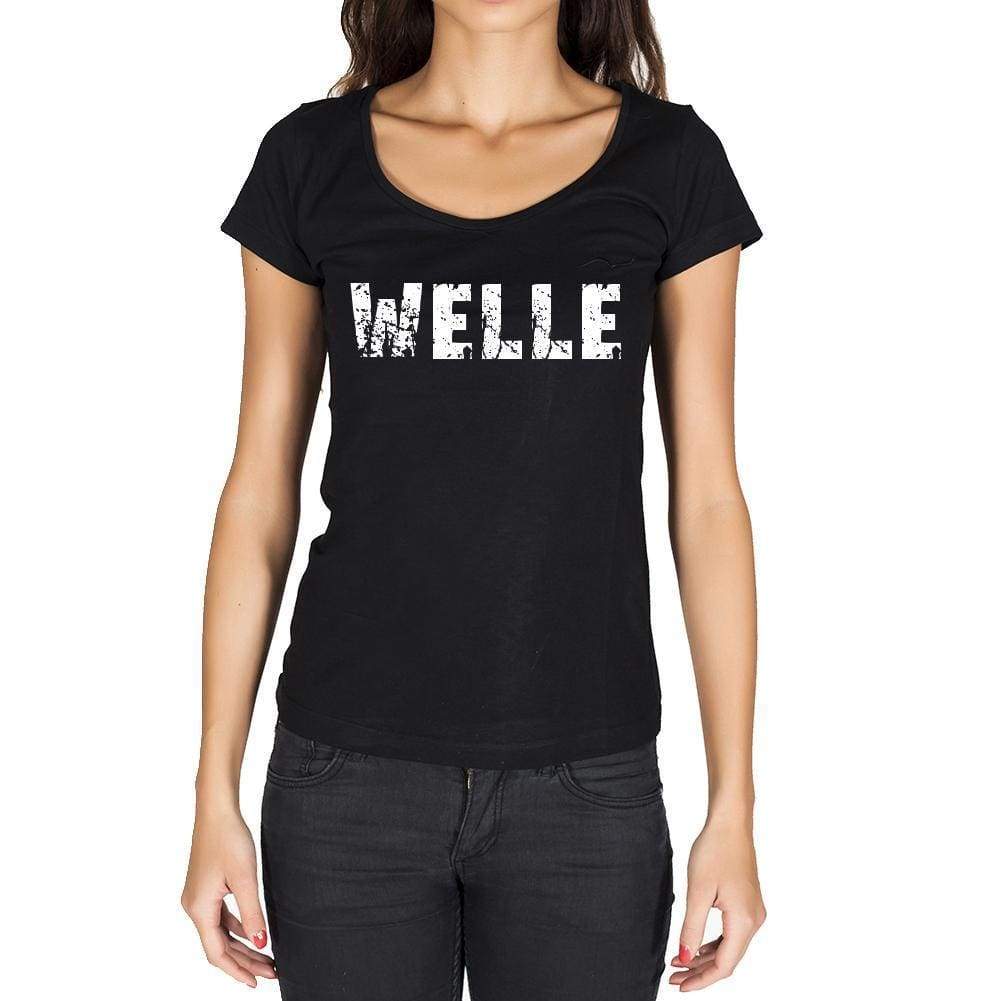 Welle German Cities Black Womens Short Sleeve Round Neck T-Shirt 00002 - Casual