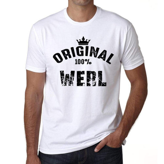 Werl 100% German City White Mens Short Sleeve Round Neck T-Shirt 00001 - Casual