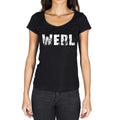 werl, German Cities Black, Women's Short Sleeve Round Neck T-shirt 00002