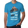 Who Knew 41 Could Look This Cool Men's T-shirt Blue Birthday Gift 00472