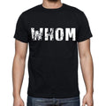 whom , white letters, Men's Short Sleeve Round Neck T-shirt 00007