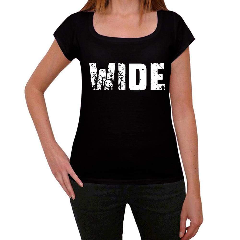 Wide Womens T Shirt Black Birthday Gift 00547 - Black / Xs - Casual