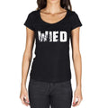 wied, German Cities Black, Women's Short Sleeve Round Neck T-shirt 00002