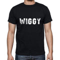 wiggy Men's Short Sleeve Round Neck T-shirt , 5 letters Black , word 00006