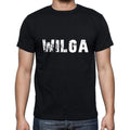 wilga Men's Short Sleeve Round Neck T-shirt , 5 letters Black , word 00006