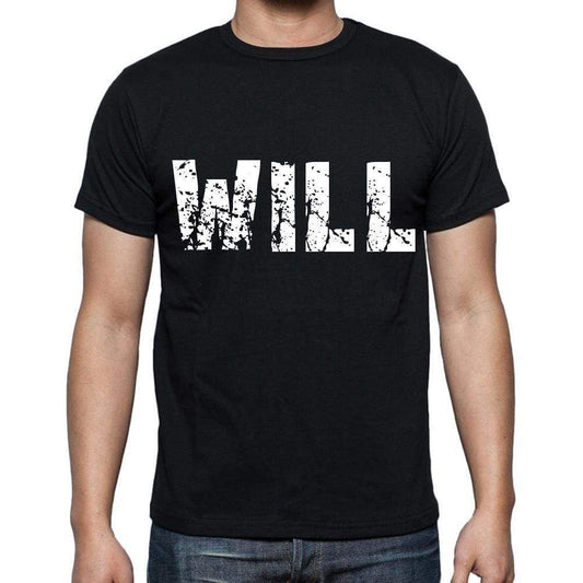 Will White Letters Mens Short Sleeve Round Neck T-Shirt 00007