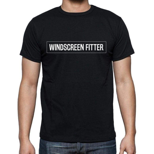 Windscreen Fitter T Shirt Mens T-Shirt Occupation S Size Black Cotton - T-Shirt