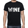 wine , white letters, Men's Short Sleeve Round Neck T-shirt 00007