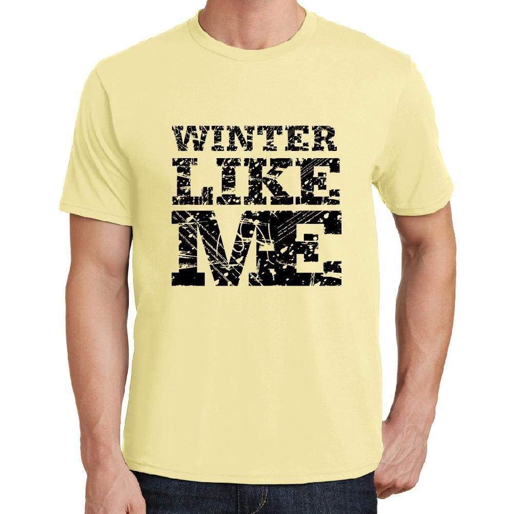 Winter Like Me Yellow Mens Short Sleeve Round Neck T-Shirt 00294 - Yellow / S - Casual