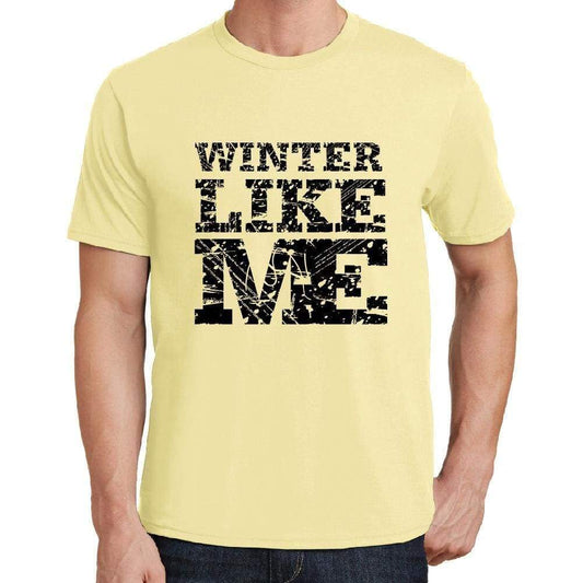 Winter Like Me Yellow Mens Short Sleeve Round Neck T-Shirt 00294 - Yellow / S - Casual