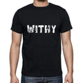 Withy Herren-Kurzarm-T-Shirt mit Rundhalsausschnitt, 5 Buchstaben Schwarz, Wort 00006