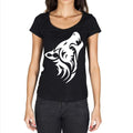 Wolf Tribal Tattoo Black, Gift Tshirt, Black Women's T-shirt 00165