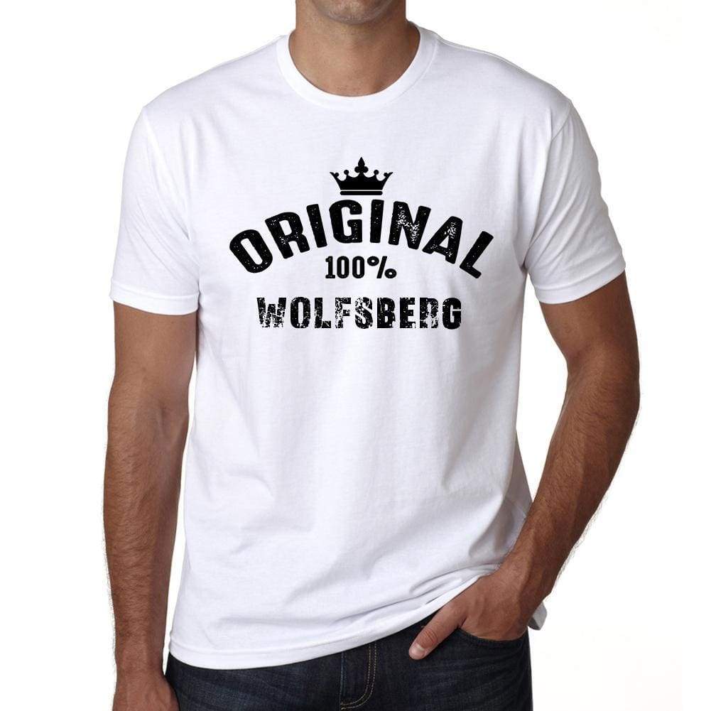 Wolfsberg 100% German City White Mens Short Sleeve Round Neck T-Shirt 00001 - Casual
