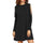 Woman Solid Color Blouse Off Shoulder Long Sleeve Crew Neck Dress - Black / L