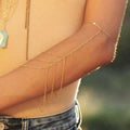 Women Tassel Arm Drop Harness Slave Chain Upper Armband Armlet Bracelet