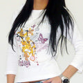 Women's 3/4 Sleeve Top Vintage Fly