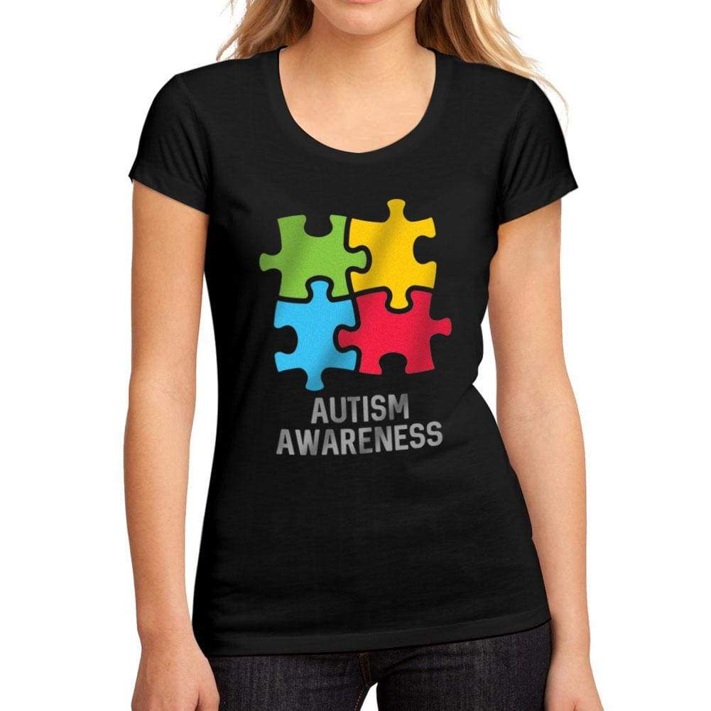 Womens Graphic T-Shirt Autism Awareness Deep Black - Deep Black / S / Cotton - T-Shirt