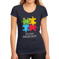 Women's Graphic T-Shirt Autism Awareness French Navy