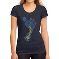 Women's Graphic T-Shirt Down Syndrome Footprint French Navy