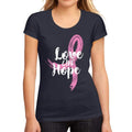Women's Graphic T-Shirt Fight Cancer Love Live Hope French Navy
