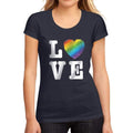 Women's Graphic T-Shirt LGBT Love French Navy