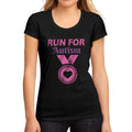 Women's Graphic T-Shirt Run for Autism Deep Black