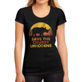 Women's Graphic T-Shirt Save the Chubby Unicorn Deep Black