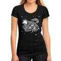 Women's Graphic T-Shirt Uni-Corn French Deep Black