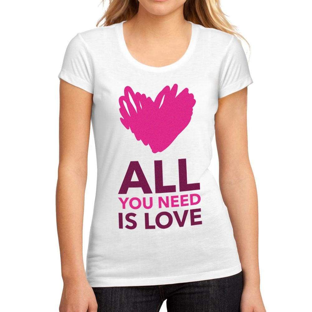 Womens Graphic T-Shirt Valentine Love White - White / S / Cotton - T-Shirt