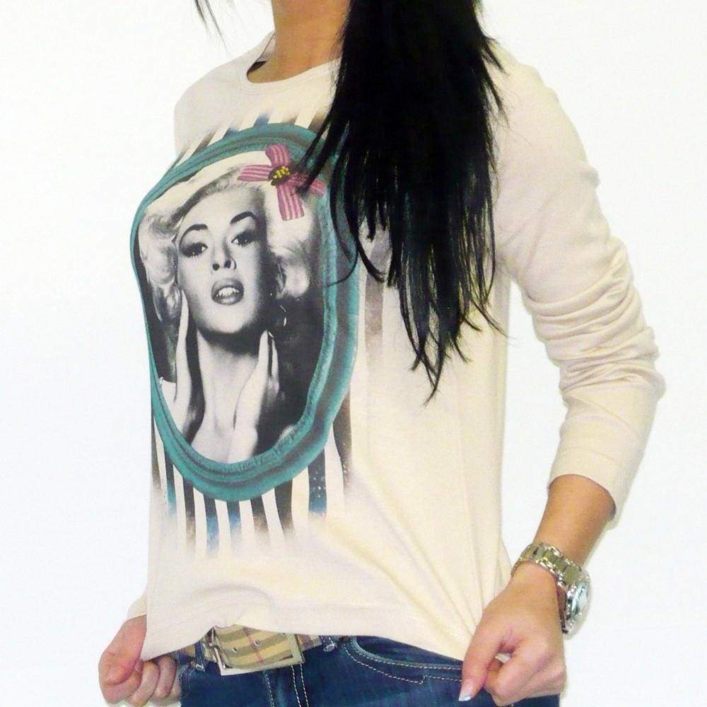 Womens Long Sleeve One In The City Retro-Beige 00275